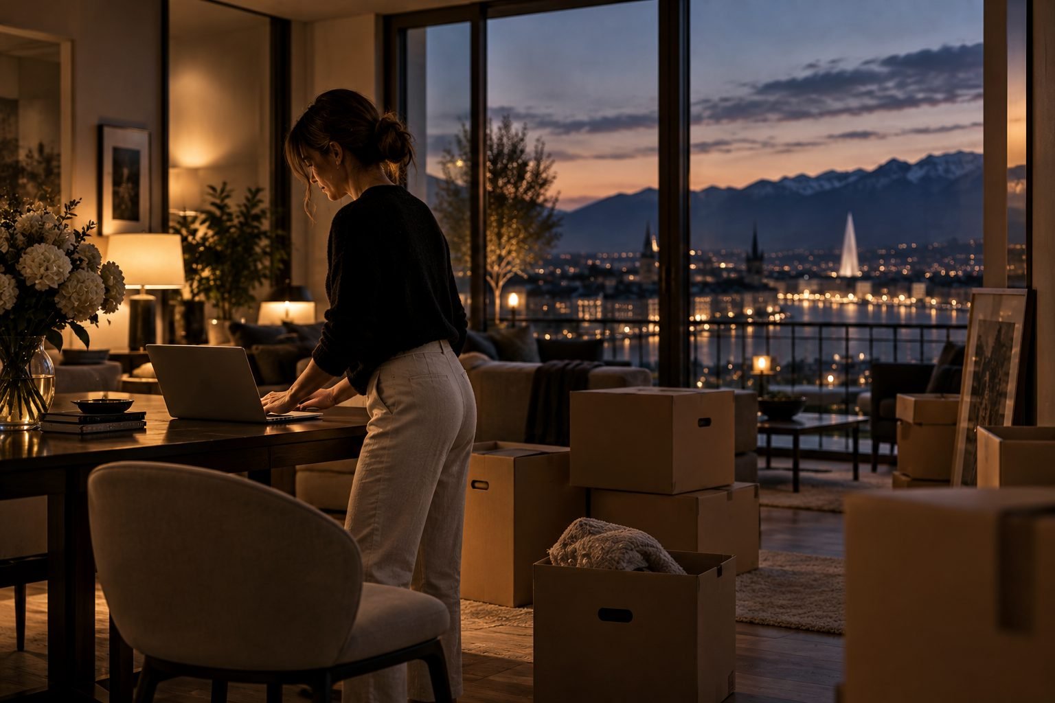 Emménagement dans un appartement avec vue sur Genève